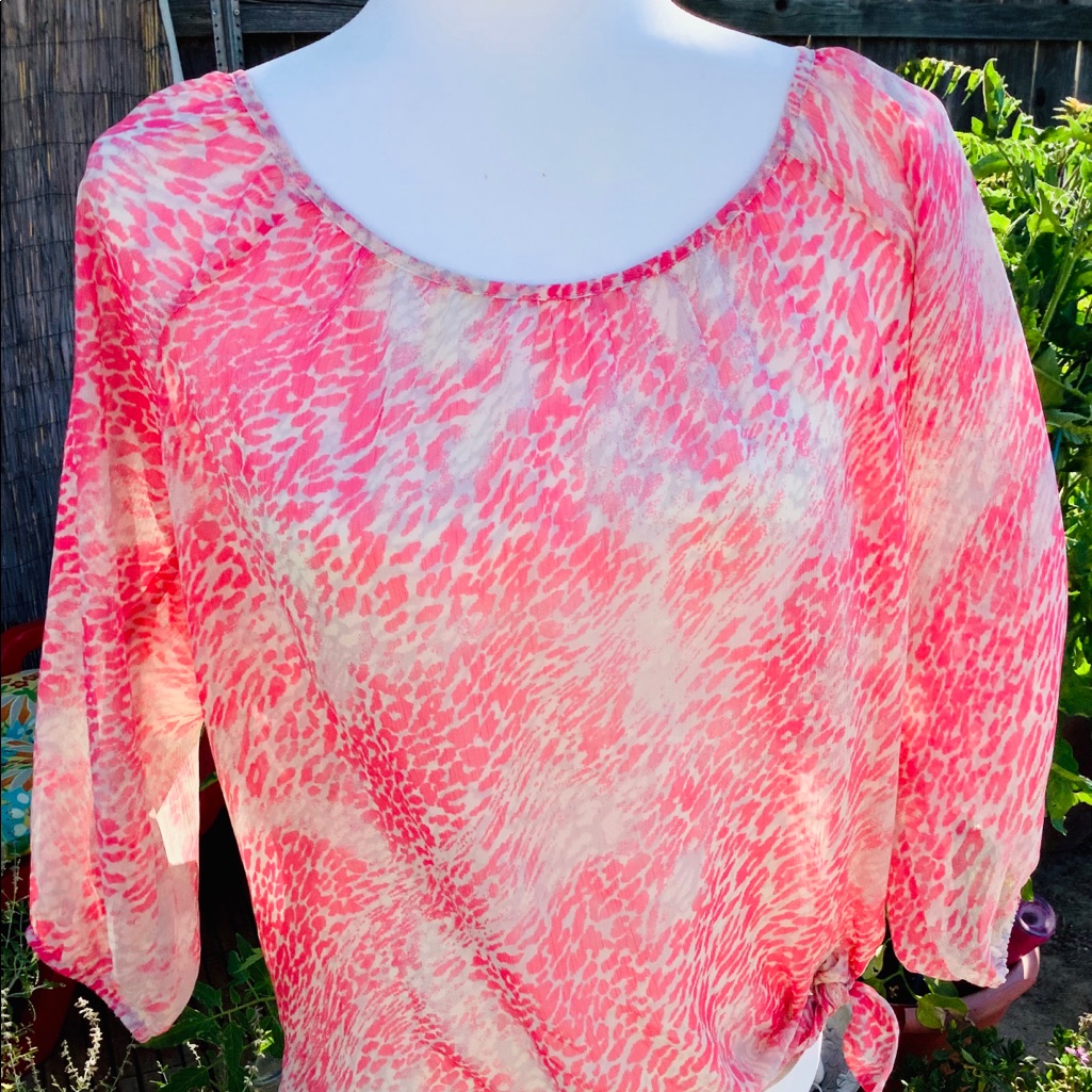 S/M Express Blouse Animal Print Waist Tie Cute